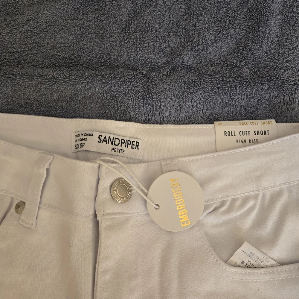 Sandpiper White Jean Shorts with Floral Embroidery - Picture 4 of 4